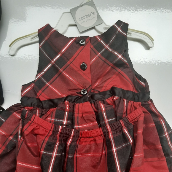 George Red Plaid Dress 2pc Set 3/6M - Picture 5 of 8